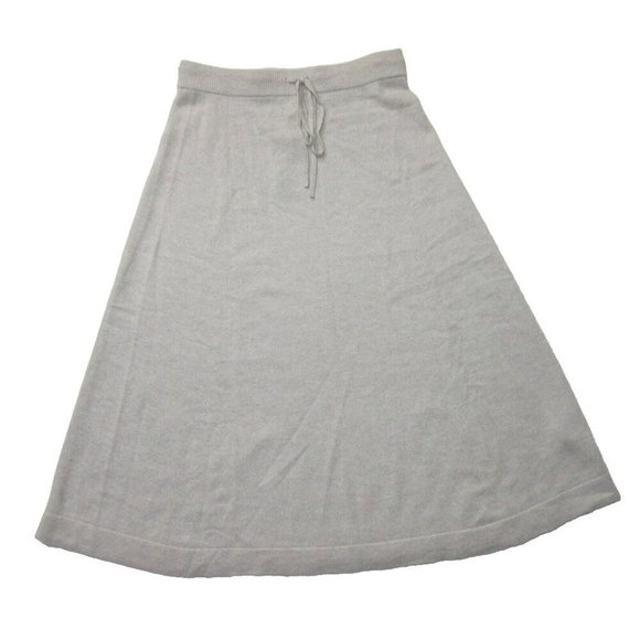 NWT J.Crew Cashmere Tie-waist Midi in Heather Fog Gray Sweater Skirt XS - Picture 1 of 4
